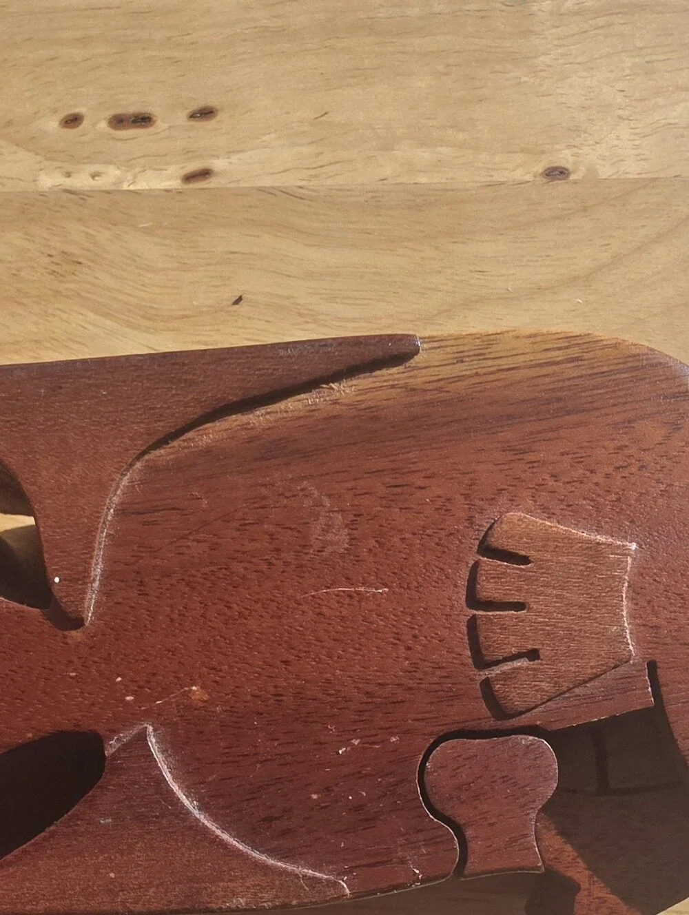 Handcrafted Wooden Fish Décor Puzzle - Brown